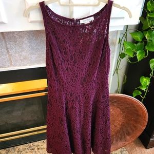 WHBM Women's Maroon Lace Dress Lined Size 0